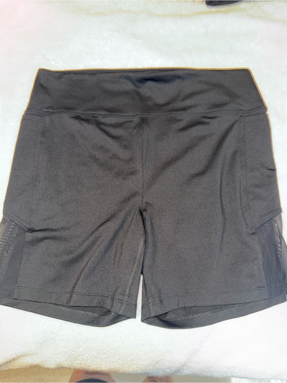 Women's Black High-Waist Bike Shorts with Side Pockets